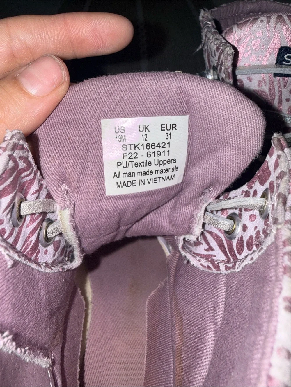 Sperry Pink/Purple Patterned Lace-Up Waterproof Duck Boots